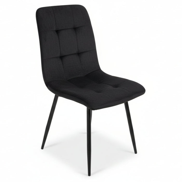 (Set of 2) Fori Velvet Black Dining Chair
