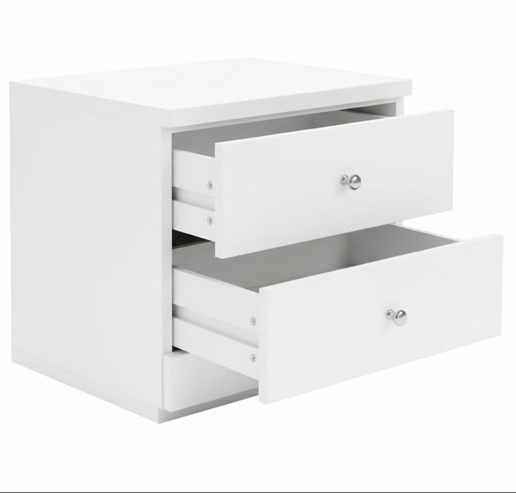Leo 2 Drawer Bedside Gloss White