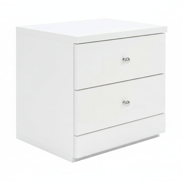 Leo 2 Drawer Bedside Gloss White