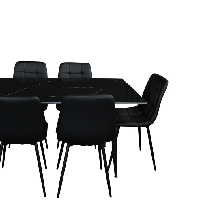 Black Foran Velvet Dining Chair