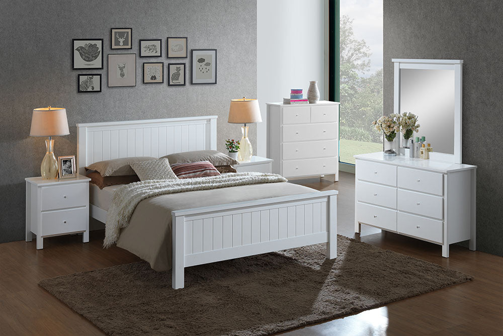 White Florence Queen Bed Frame