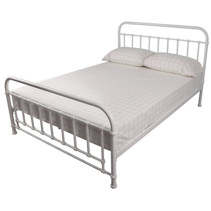 Kiama Queen Size Bed Metal Frame White