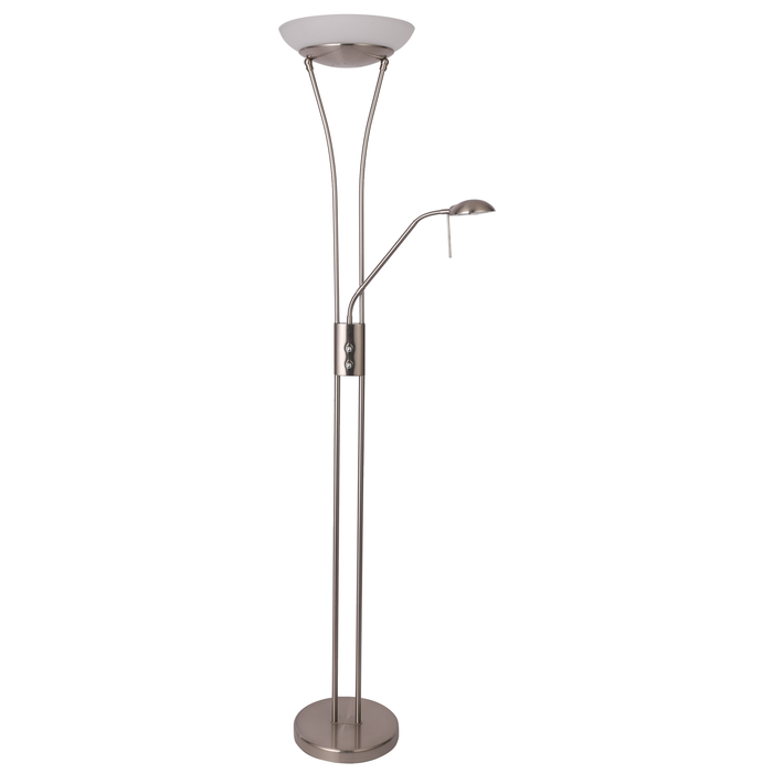 Reed LED Mother & Child Floor Lamp - Antique Brass