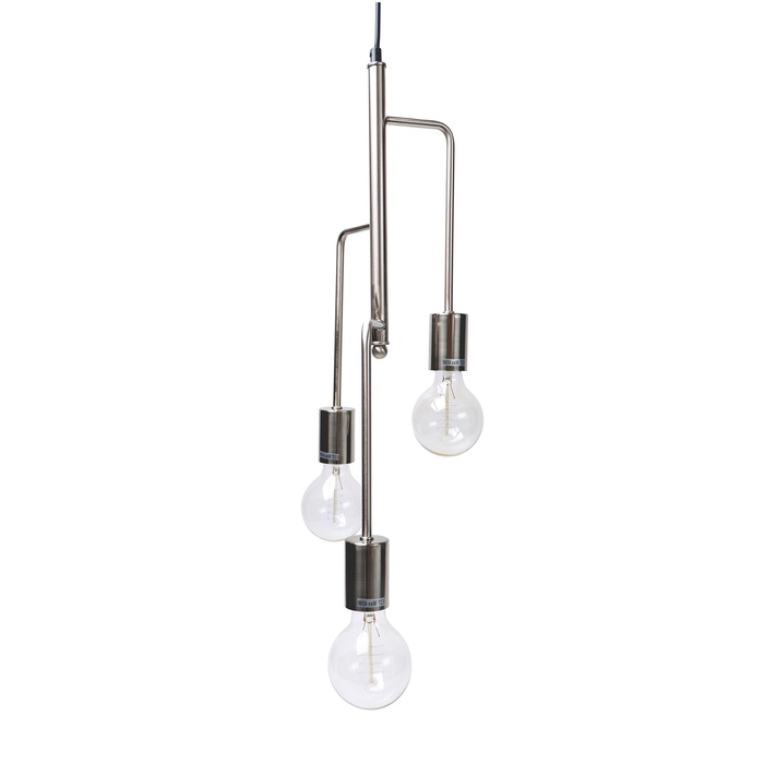 Rohan 3 Tubular Suspension Pendant Light - Satin Chrome