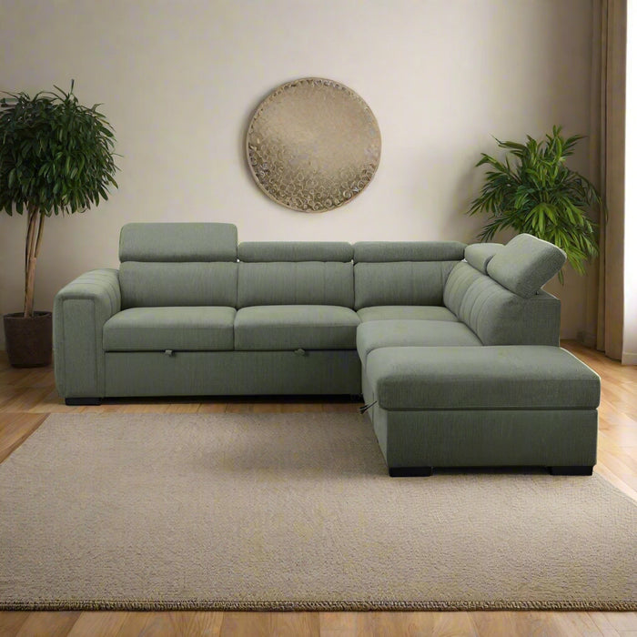 Green Orland Corner Pull Out Sofa Bed