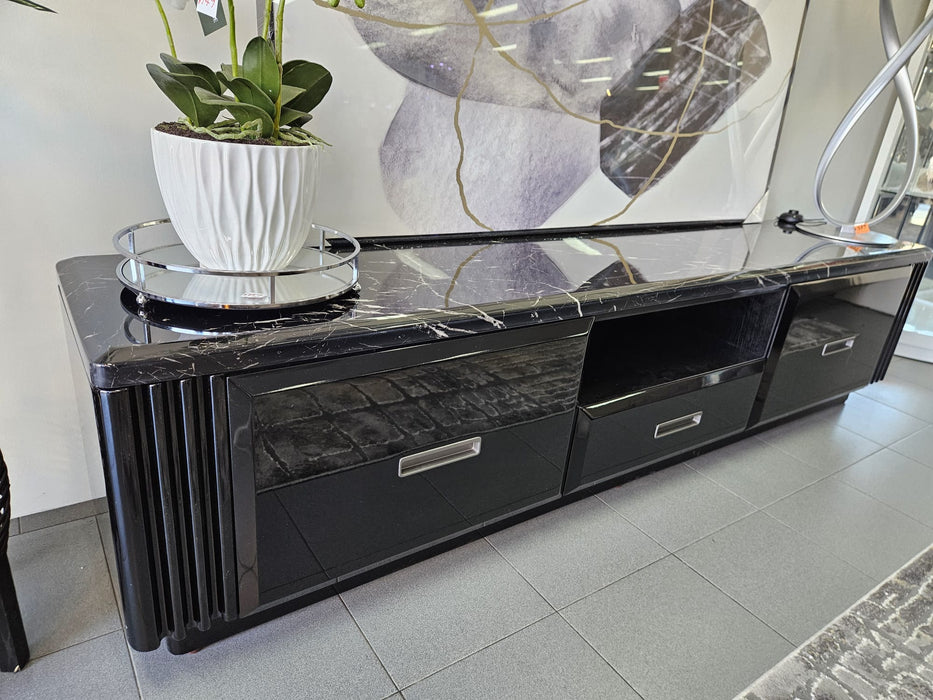 Madrid Black Marble 200cm Tv Unit