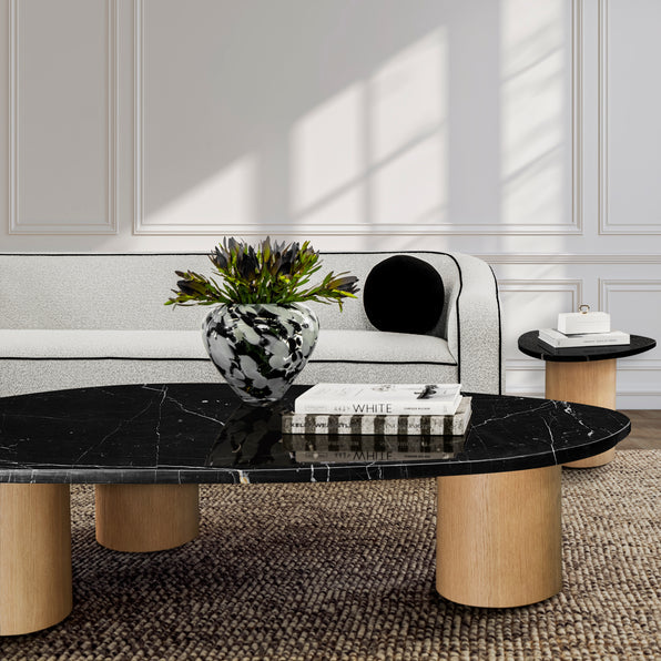 Sculptura Marble Side Table Black