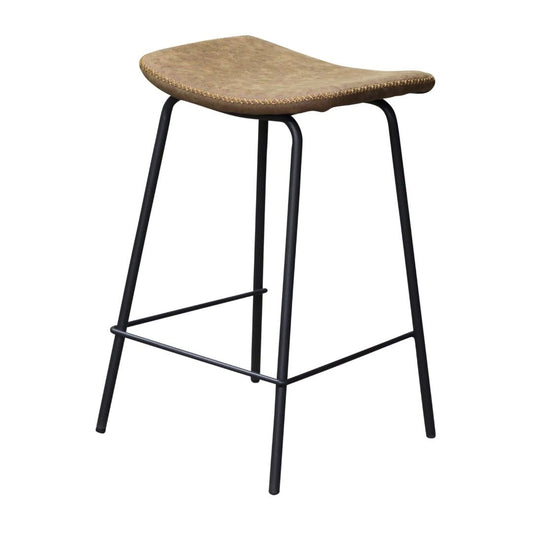 Industrial Faux Leather Barstool, 69cm, Tan