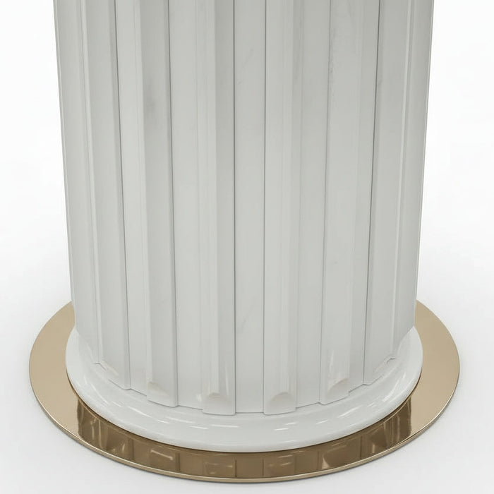 Alicia White Marble Round Dining Table