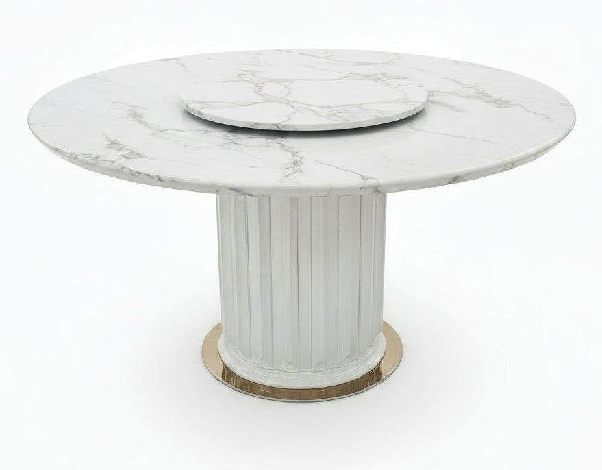 Alicia White Marble Round Dining Table