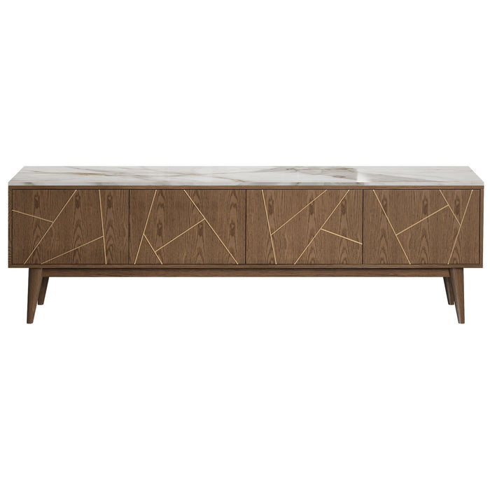 Hudson Sintered Stone Top Wooden 4 Door TV Unit - 2000mm