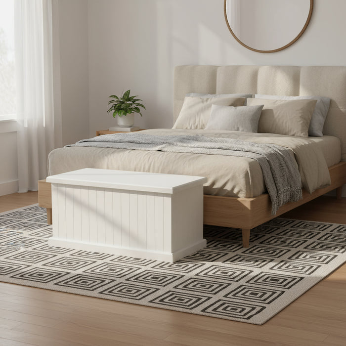 Ken 1.2m White Solid Timber Blanket Box