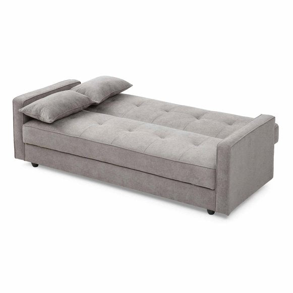 Junny Sofabed with Storage in Fabric Light Grey