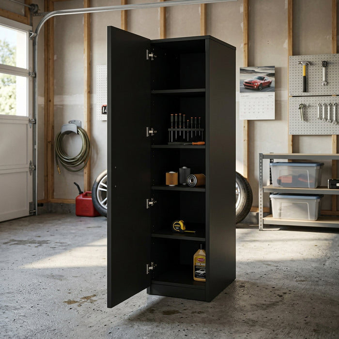 Hudson 1 Door Pantry Storage Cabinet Black