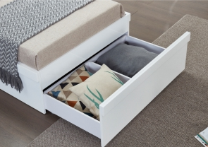 Victoria King Single Bed with Gas Lift Storage, White
