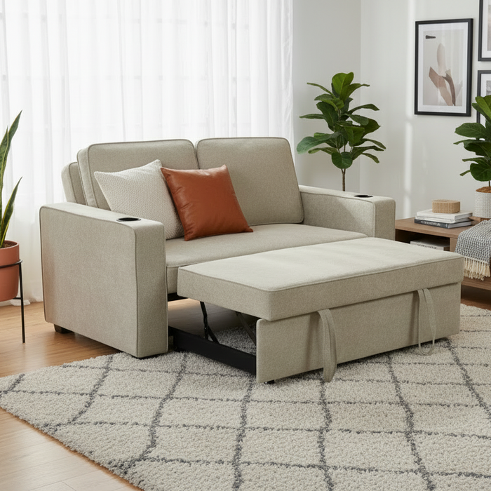 Marcus 2 Seater Sofa Bed in Beige