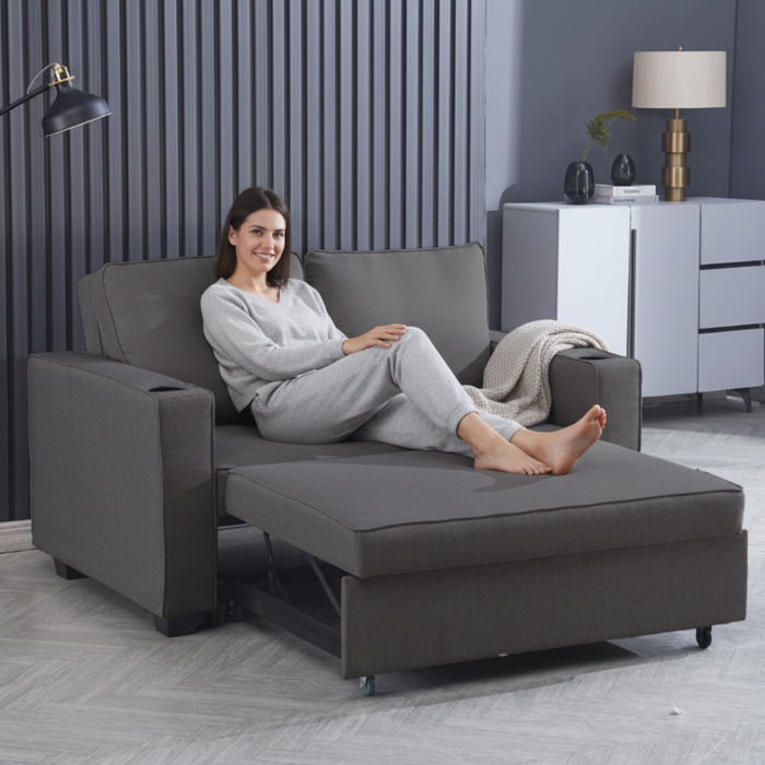Miles 2 Seater Sofa Bed Dark Grey