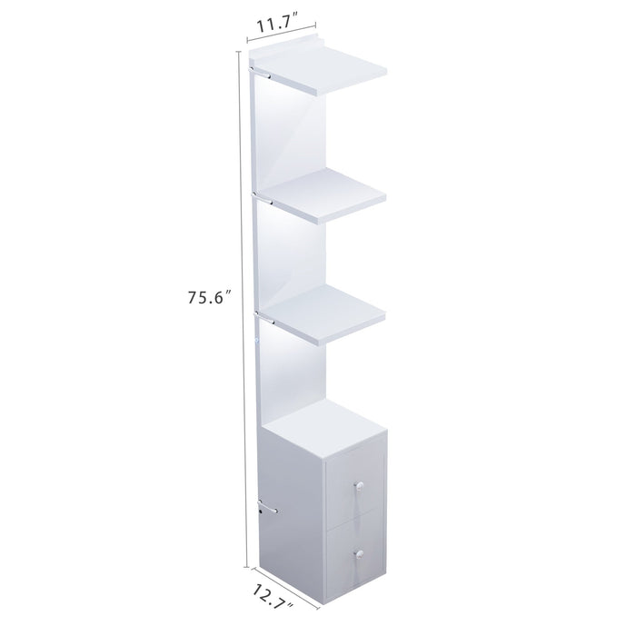 Vanessa Dresser Display Shelves - White
