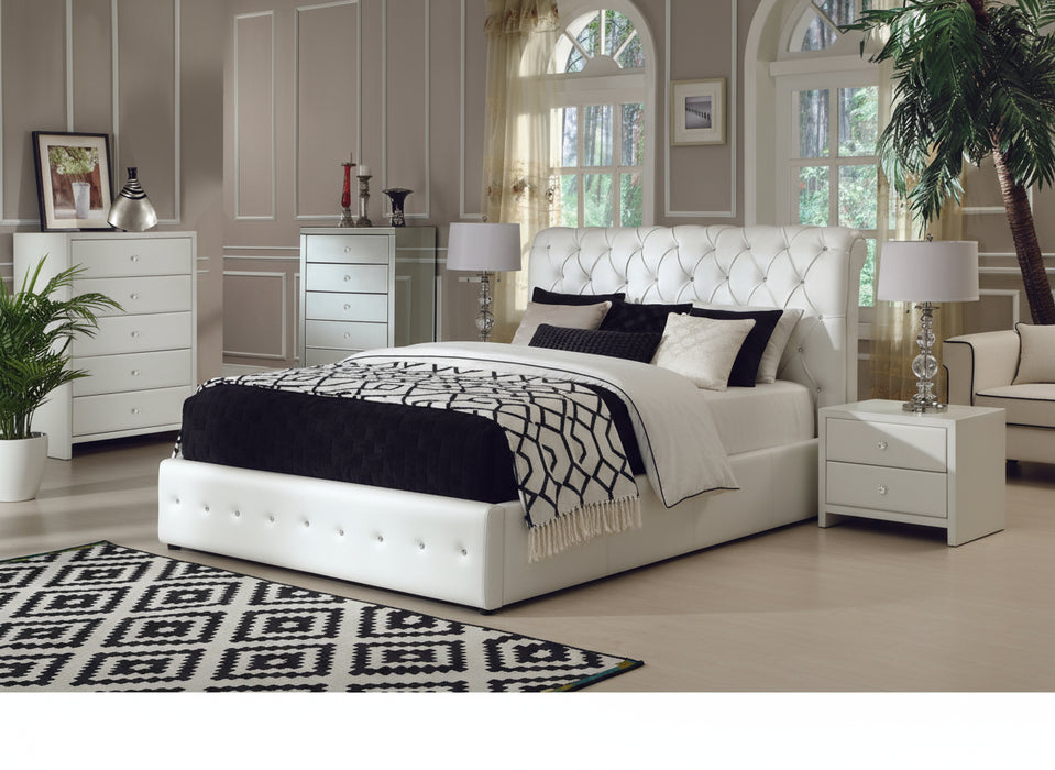 Ola Leather Bed Frame - White