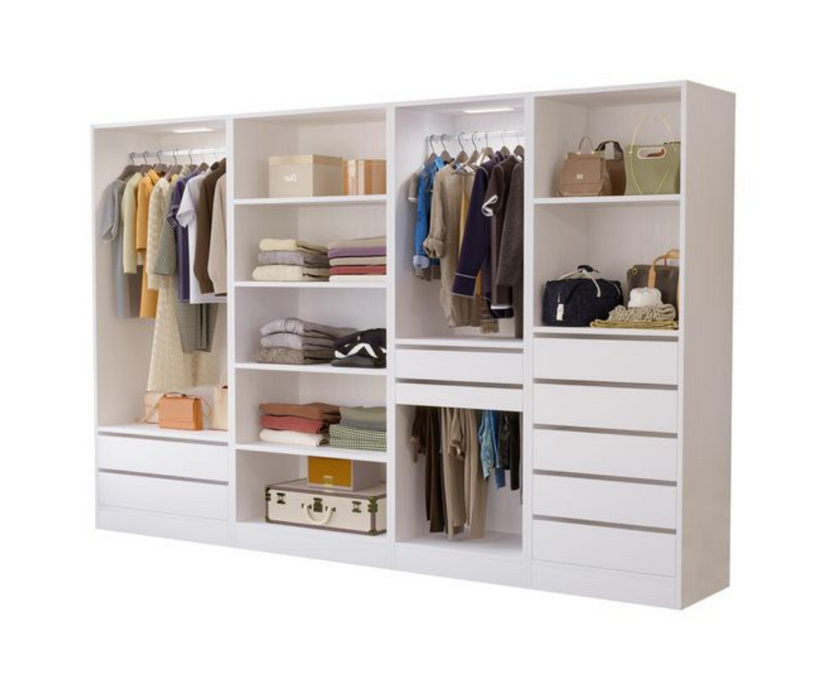 Botany 2.8m 4-Piece Built-In Wardrobe Combination – White or Oak
