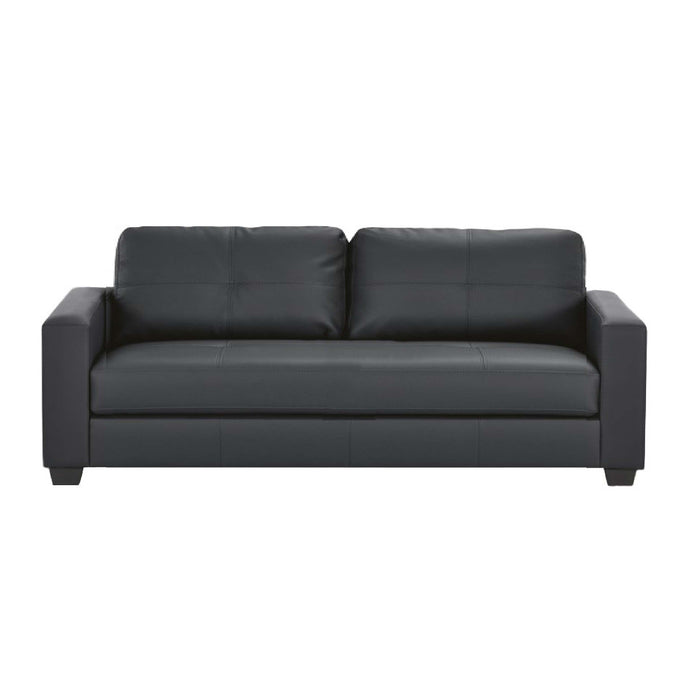 Black Carla 3 Seater Faux Leather Sofa