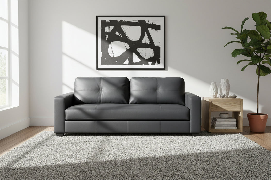 3 Seater Bianca Faux Leather Sofa - Fire Resistant