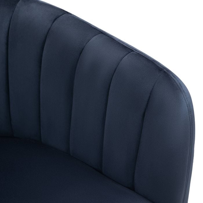 Cecil Velvet Navy Accent Tub Chair