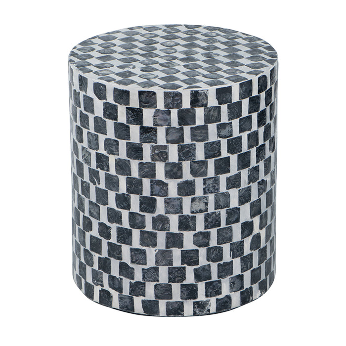 Capiz Black and White Stool
