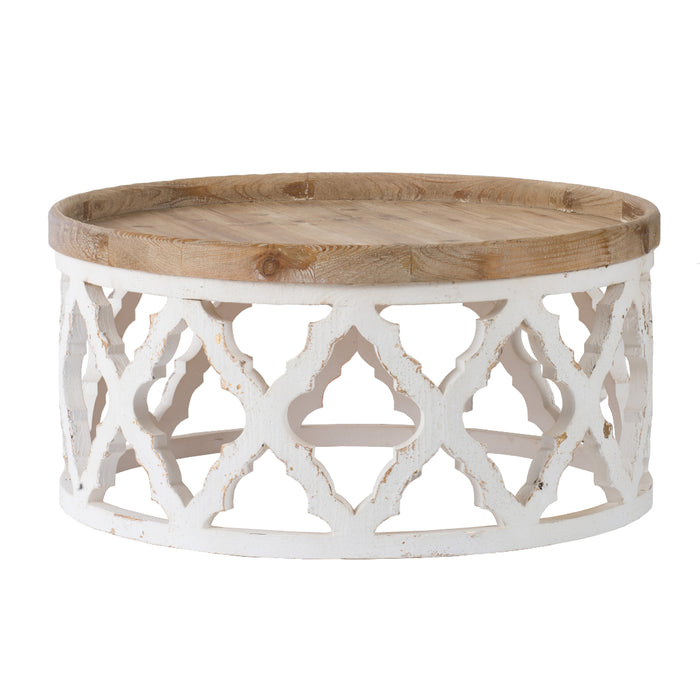 Hamptons Dutch Wooden Round Coffee Table 81 cm