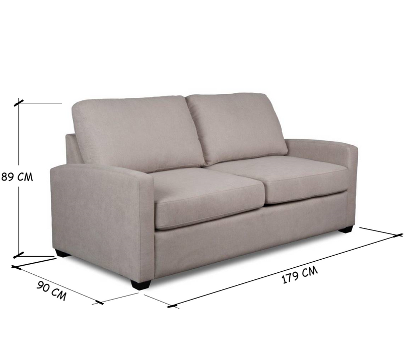 Greece Double Sofa Bed with Mattress , Nougat Beige