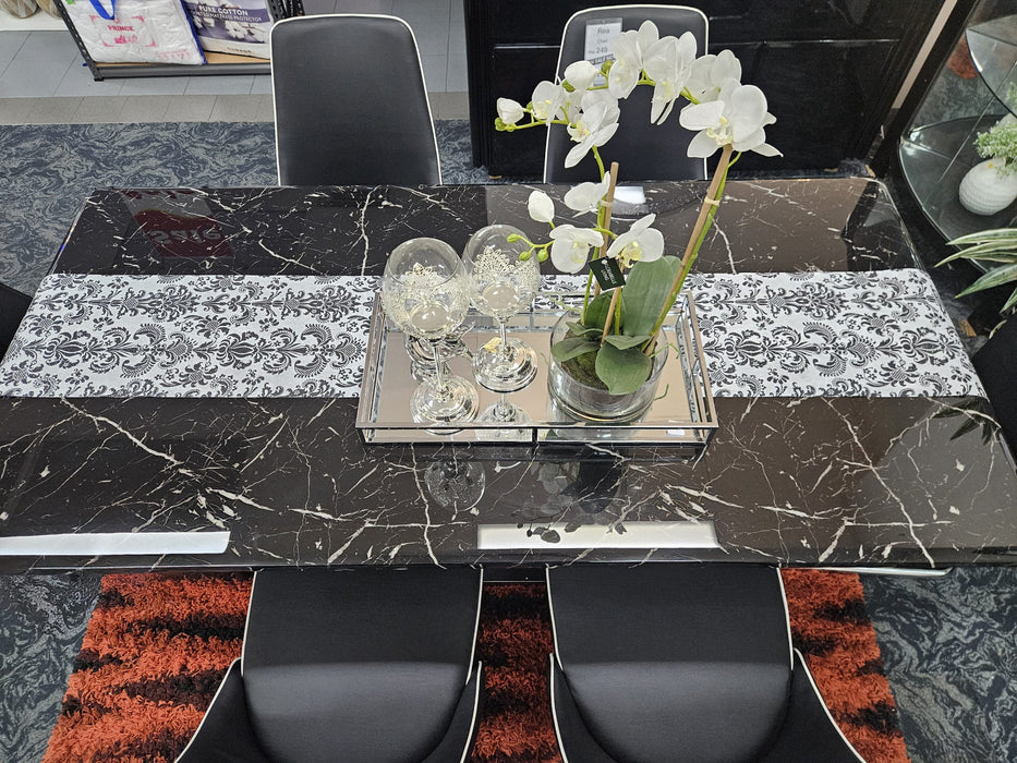 Madrid Black Marble Dining Table 180cm