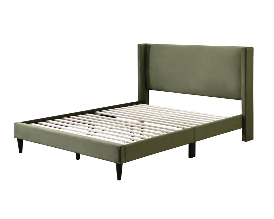 Olive Velvet Queen Bed Frame
