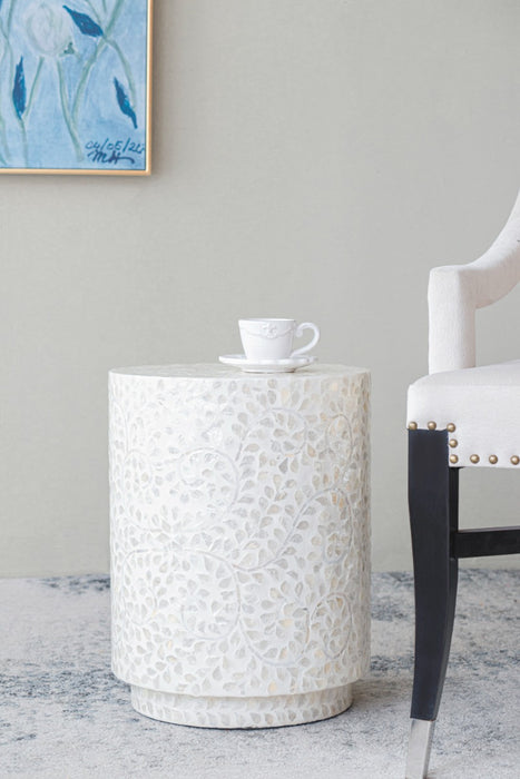 Capiz Round Accent Stool
