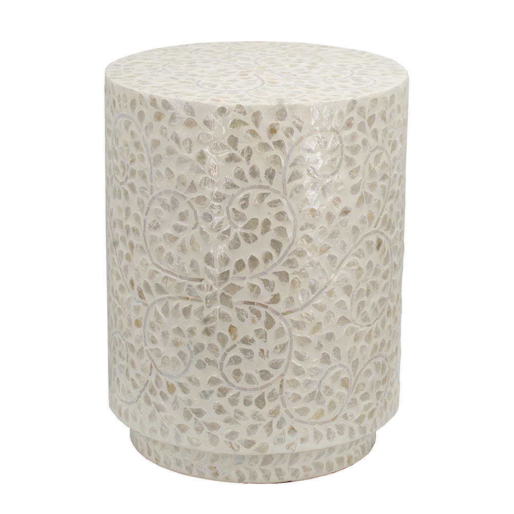 Capiz Round Accent Stool — Lj Bedding and Furnitures