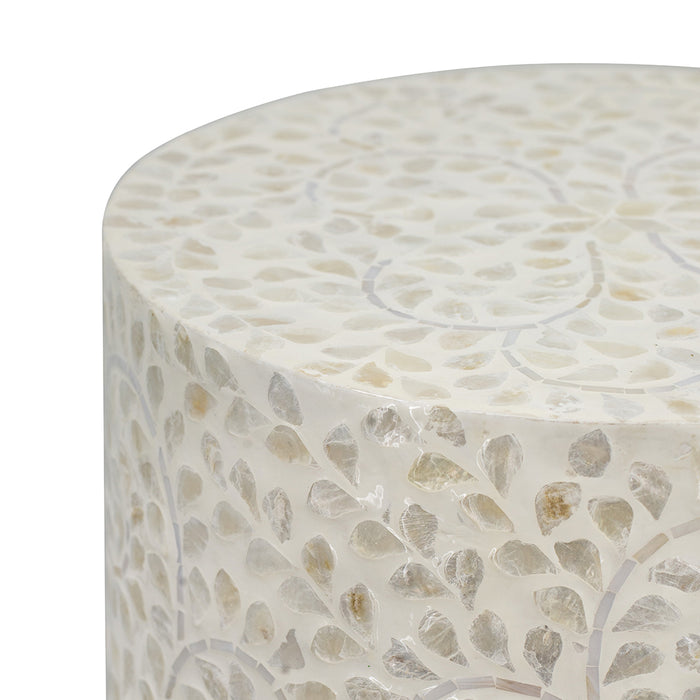 Capiz Round Accent Stool
