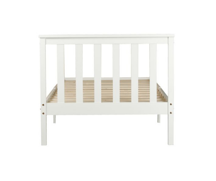 Glebe Pine Wood Bed - White