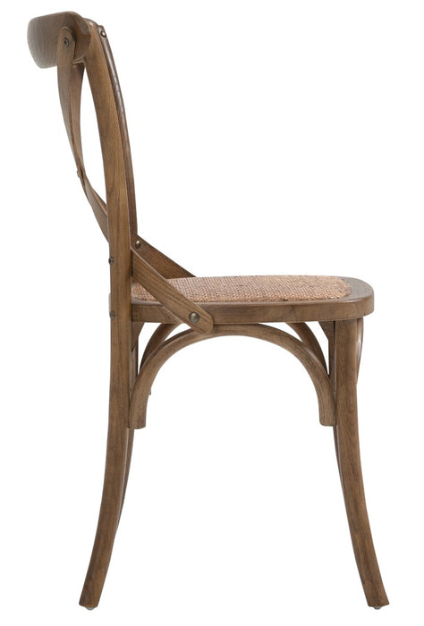 Mirano Wooden Cross back Commercial Grade Dining Chair, Walnut