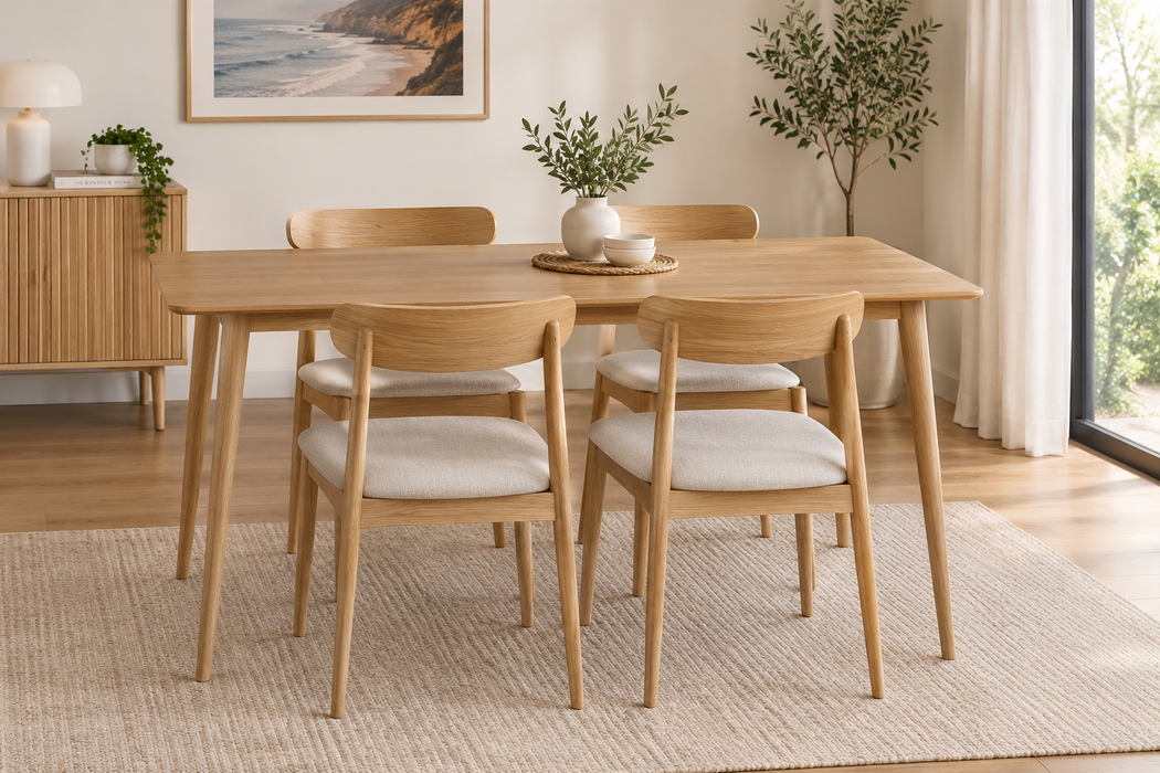 Mallee Oak Timber Natural Dining Table 160 & 180cm