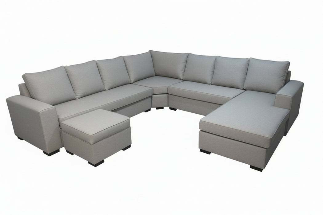 Riverstone 7 Seater Corner Lounge Chaise with Ottoman