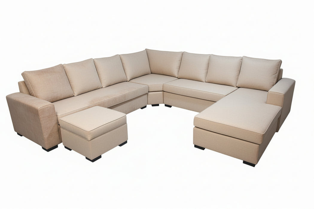 Riverstone 7 Seater Corner Lounge Chaise with Ottoman