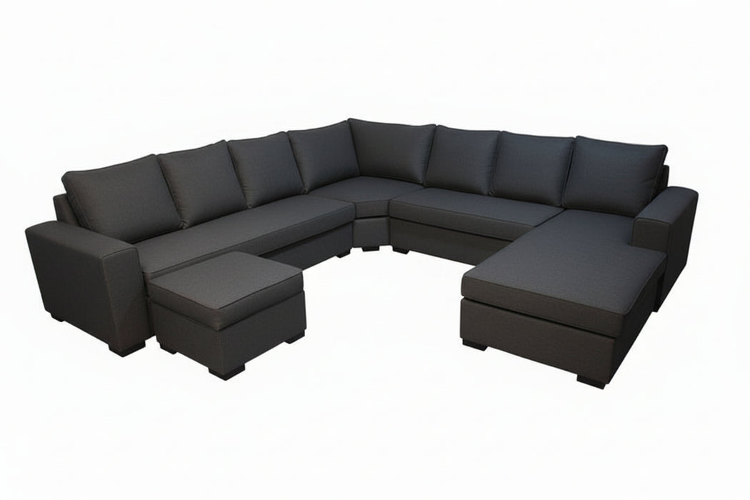 Riverstone 7 Seater Corner Lounge Chaise with Ottoman