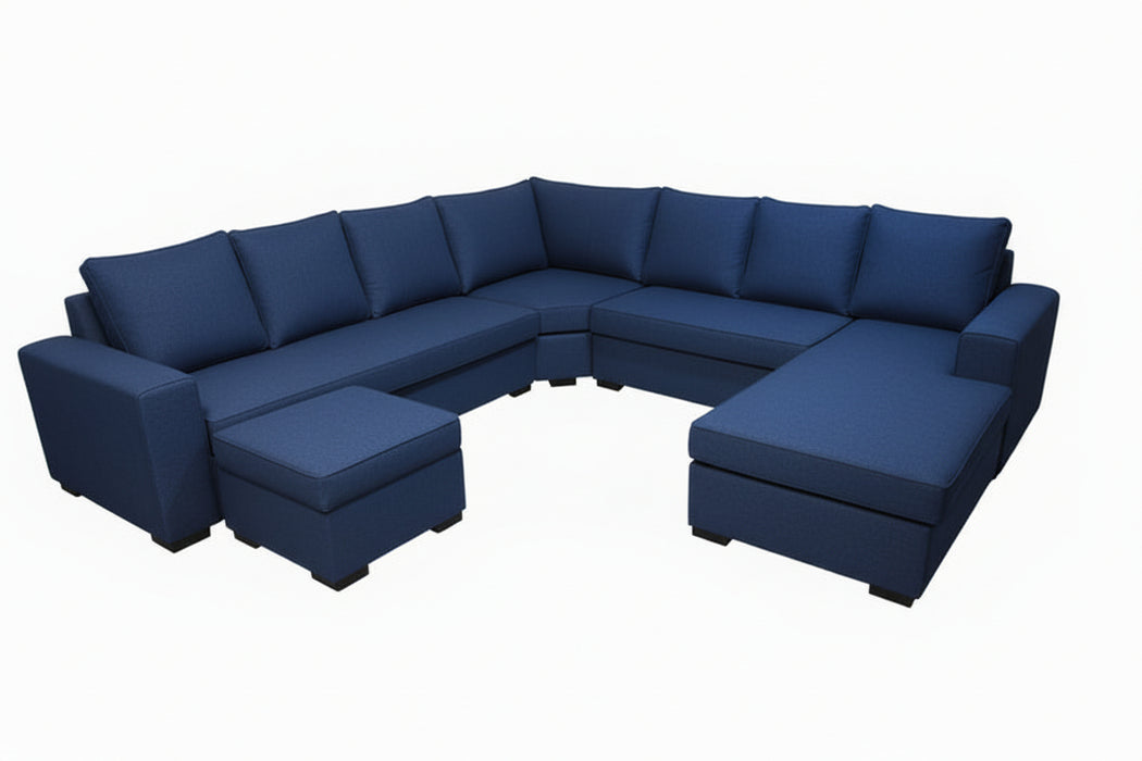 Riverstone 7 Seater Corner Lounge Chaise with Ottoman