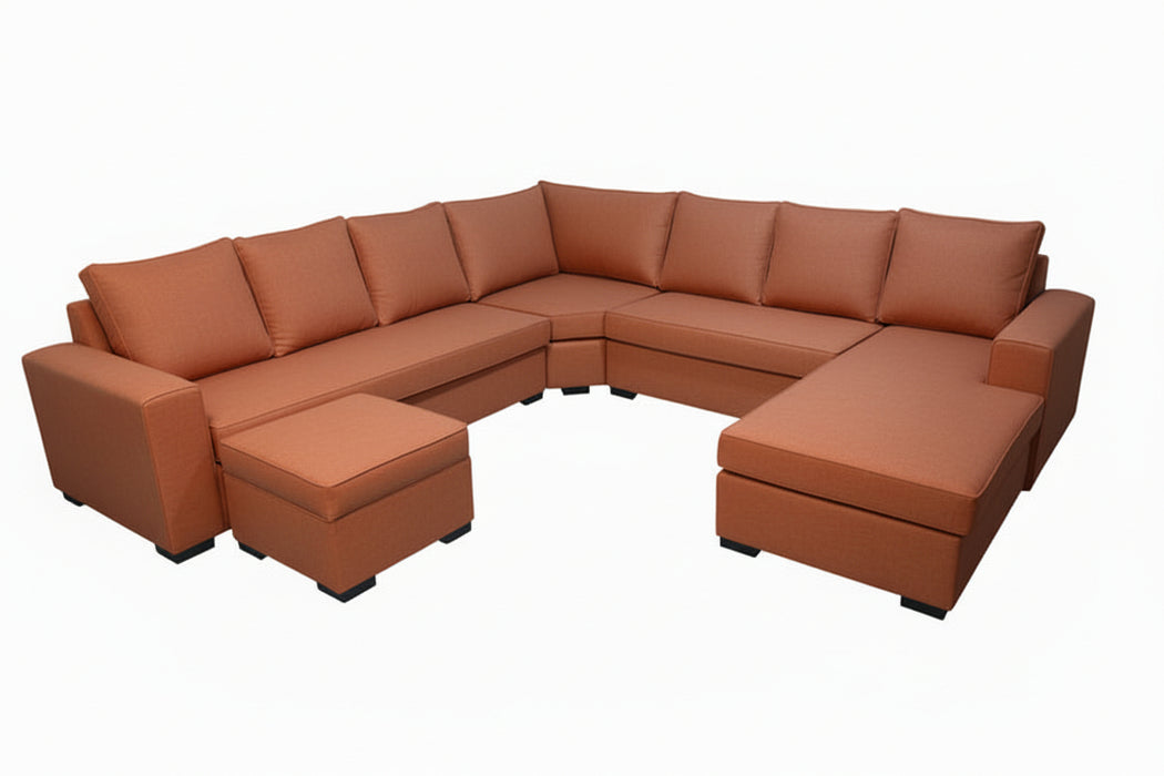 Riverstone 7 Seater Corner Lounge Chaise with Ottoman