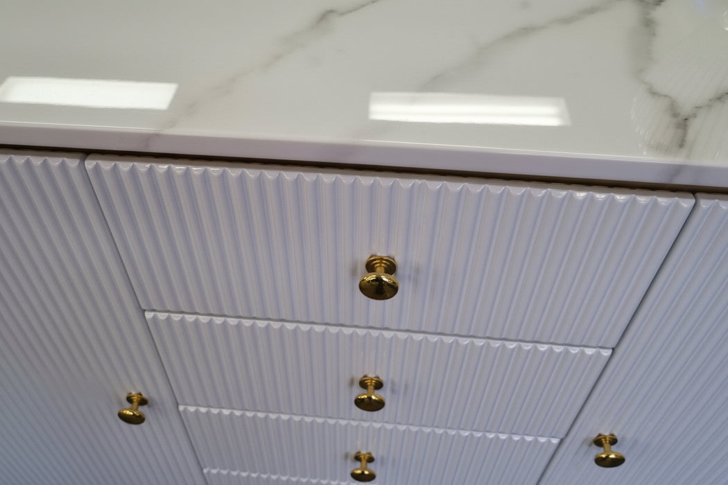 Amara 4 Drawer 2 Door Marble Top Buffet 150cm