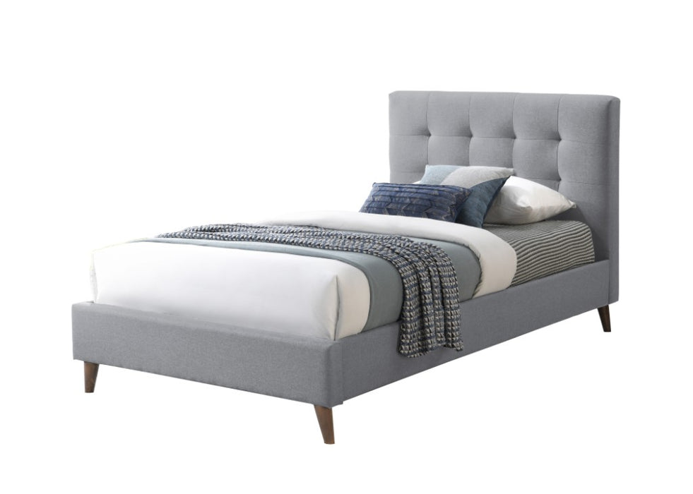 Grey Yukara Tufted Upholstered Platform Bed