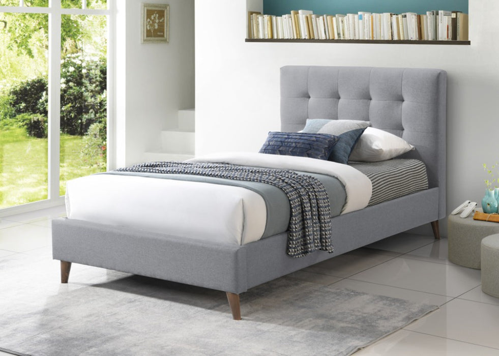 Grey Yukara Tufted Upholstered Platform Bed