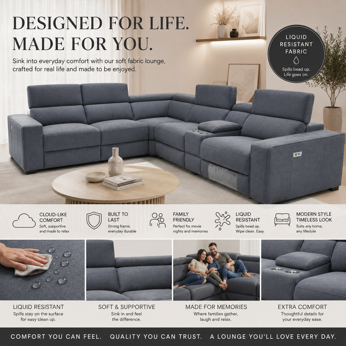 Hudson Corner Modular Lounge in Fabric
