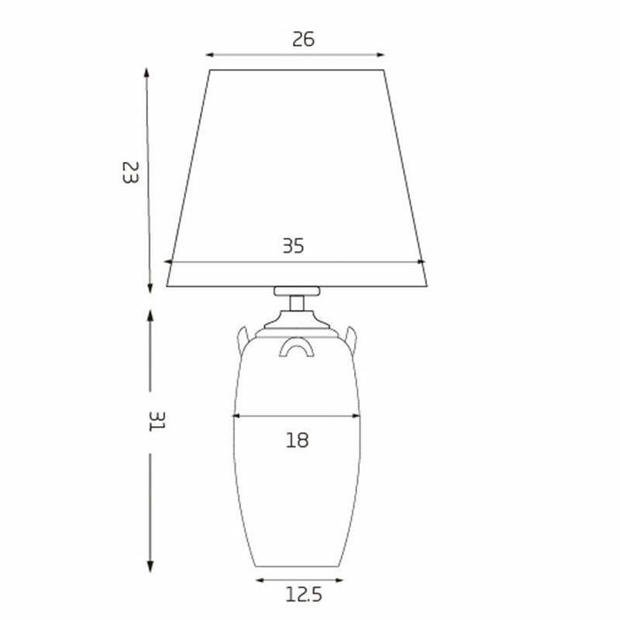 Ebony Ceramic Table Lamp - Grey