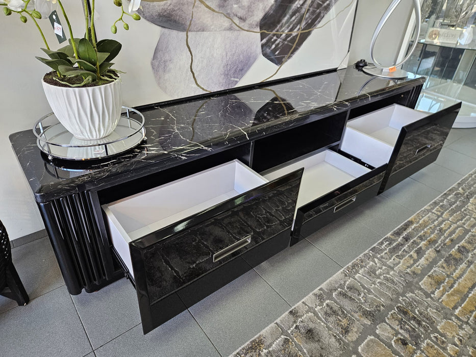 Madrid Black Marble 200cm Tv Unit