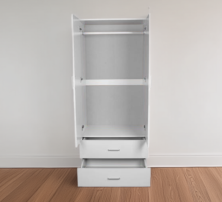 Remo 2 Door Drawer Wardrobe White